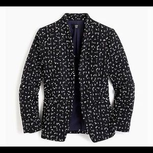 J Crew Going Out Blazer in Black Tweed